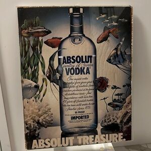 Absolut Vodka Vintage Ad 1987 Alcohol Bottle Advertisement - Absolut Treasure